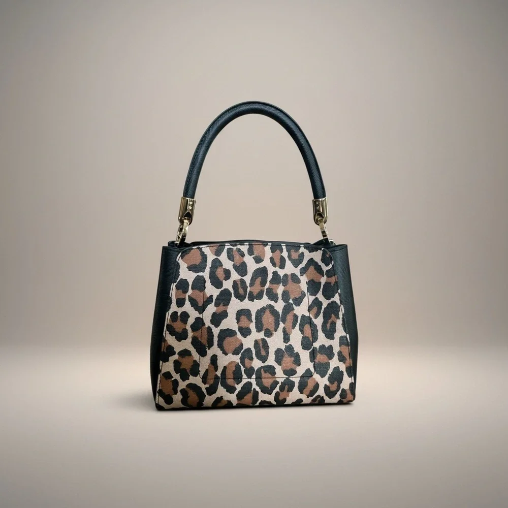 Kate Spade Leopard Print Satchel Crossbody Top Handle NWT